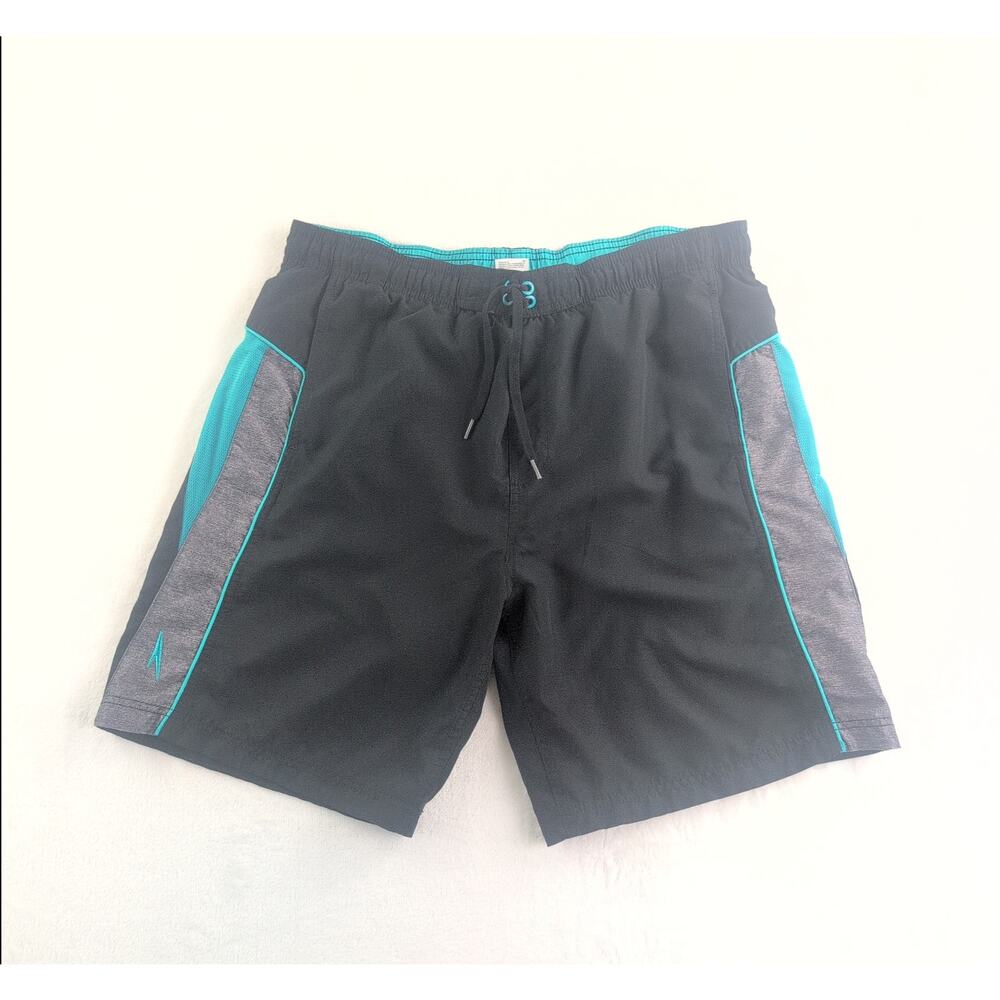 Speedo Swim Trunks Black Teal Men's XL